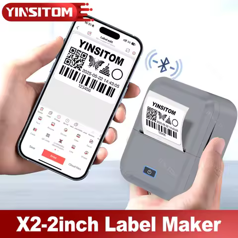 Marklife X2 Label Printer 20-50mm Thermal Bluetooth Mobile Maker for Barcode Name Date Labeling File