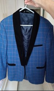 藍色格紋西裝禮服