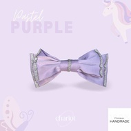 Chariot | Glittery(pastel) BOW Hair Clip กิ๊ฟติดผมแฮนด์เมดพรีเมียม โบว์ขนาดใหญ่กลิตเตอร์เงิน สีพาสเท