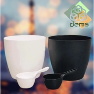 MINIMALIST WHITE AND BLACK PAIL AND DIPPER BIG SIZE TIMBA AT TABO