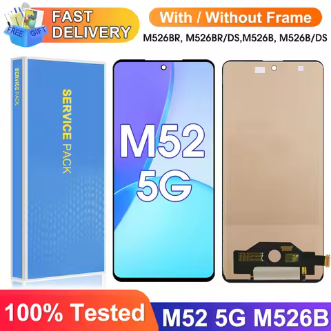 M52 5G Display Screen for Samsung Galaxy M52 5G M526B M526B/DS Lcd Display Digital Touch Screen with