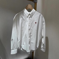 AMI New Heart Embroidered Shirt - Fashionable Loose Fit for Men & Women