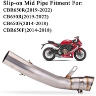 Slip-on Mi Pipe For CB650F CB650R CBR650F CBR650R Motorcycle Exhaust Muffler Middle Pipe Modification