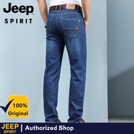 JEEP SPIRIT Fashion Brand Embroidered Men's Jeans Thin Style