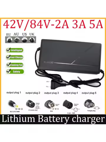 36V 72V 2A 3A 5A lithium-ion charger 10S 20S 42V 84V 18650 battery charging 5A fast intelligent char