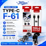 Super Fast Data Cable FLECO F-61 100W USB To MICROOriginal Type-C/ F61 Nylon Fast Charging Cable