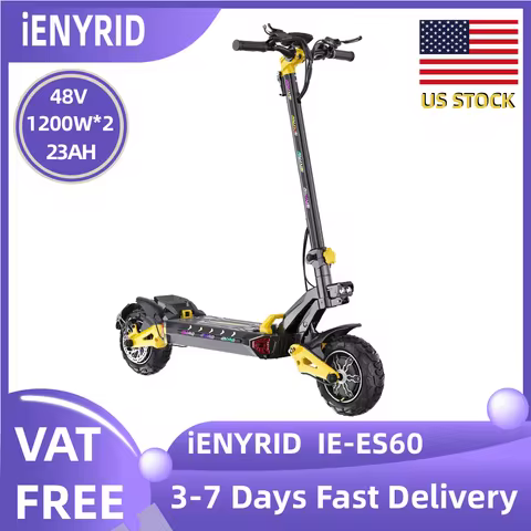 iENYRID IE-ES60 1200W*2 Electric Scooter Adult Foldable Escooter 48V23AH Battery 11-inch Off Road Ti