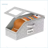 VA Sturdy Zippered Hat Storage Box For Men Nonwoven Fabric Organiser Transparent Window