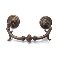 Sw4u 4" Brass Drawer Pull Brass Bail/ - Hba7012 - Round Rosette