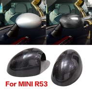 🍉QM For Mini Copper R50 R53 Real Carbon Fiber Rearview Mirror Cover Shell Sticker 2001-2006 2PCS Modified auto parts lef