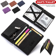 Ultra Thin Men Leather Card Wallet with Zipper