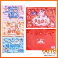 Beg Fail A4 3D Kartun Pengembangan 3D Beg Snap Pelajar Beg Simpanan Fail Kertas Ujian