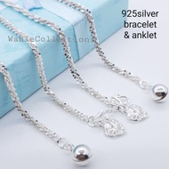 (XXZ 925 silver bracelet & anklet pure silver bracelet & anklet