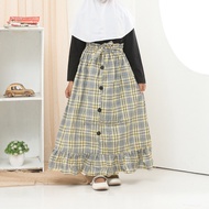 Androk Maxi Rok Anak Perempuan Untuk Usia 4-12 Tahun Maxi Skirt Motif Kotak Kotak Korean Style