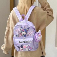 beg sekolah budak perempuan beg sekolah roda beg sekolah perempuan Kuromi Children's Schoolbag Carto