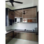 Kitchen Cabinet 12 Ft with 4g Mirror brown  Window