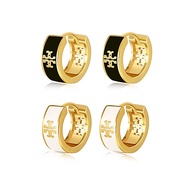 Exquisite Fashion Enamel Retro Earrings Women Simple All-Match Oil Dripping Hollow Ear Buckles Daily