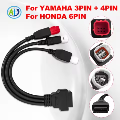 3 IN 1 Motorcycle Diagnostic Connector 3pin 4pin 6pin For Yamaha Honda SUZUKI KTM Motorbike OBD2 Dia