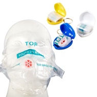 【CW】 1PC CPR Mask Face Shield For Resuscitator With One way Keychain Key Ring Heart Shape First Aid Rescue Kit