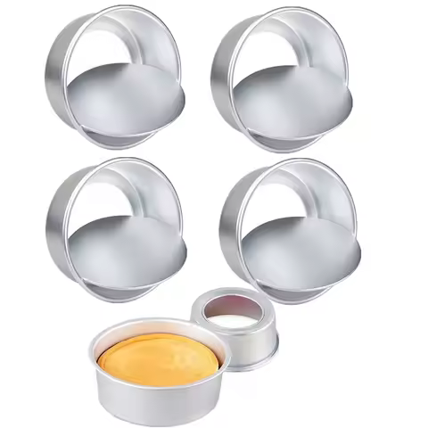 1/2/4pcs Round Cake Pans 4inch Removable Bottom Cake Mould Perfect Performance Aluminium Chiffon Cak