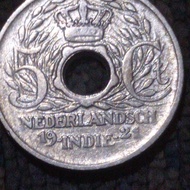 uang koin 5 cent nederlandsch indie 1921 silver