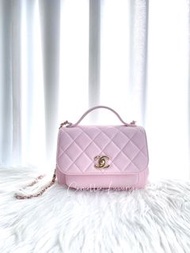 低過原價出 Chanel Pink Business affinity small flap bag 櫻花粉紅色 淺粉紅色 郵差包 小號 19cm BA