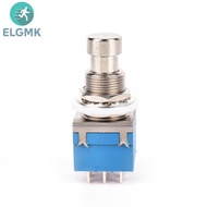 ELGMK 1x 9-pin 3PDT กีต้าร์เอฟเฟค Pedal BOX STOMP Foot Metal SWITCH True BYPASS BLUE