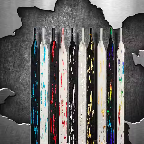 Canvas Basketball Flat Shoelaces Printing Dyeing Shoelace Hot Stamping for Sneaker Rainbow Shoe Lace