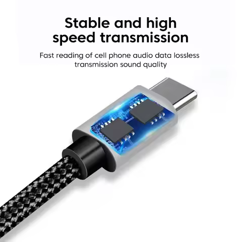 Plug and Play Type C to 3.5mm Aux Cable Adapter for Samsung S25 Note 20 S26 Ultra Tab S7 Headphone S