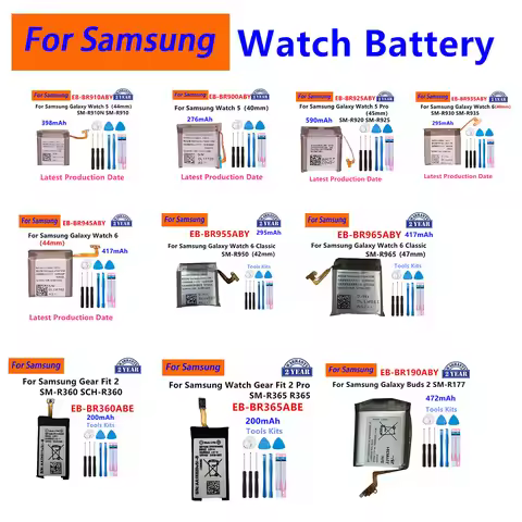 EB-BR955ABY EB-BR965ABY Battery For Samsung Galaxy Watch 5 Pro 45mm 40mm Watch 6 Classic 47mm Gear F