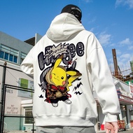 Japanese anime Pikachu sweater men's 2021 spring trend all-match couple hoodies loose hooded plus size men's hooded sweater tops round neck sweater men's clothing
