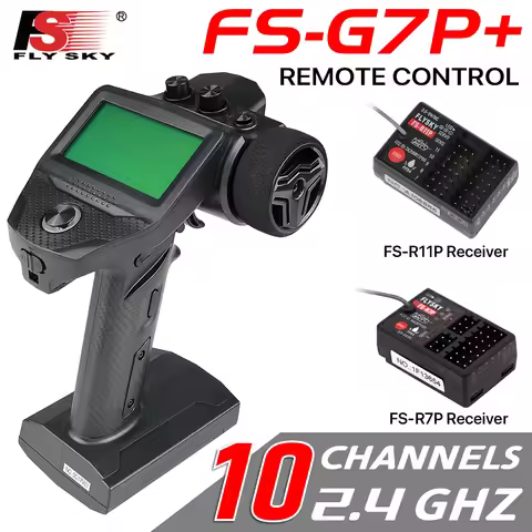 Flysky FS-G7P+ 10CH Remote Control RC Transmitter 300M 2.4Ghz with FS-R11P Receiver FS-R7P For RC Cr