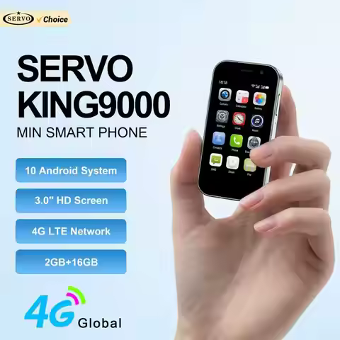SERVO KING9000 Mini Smartphone 4G LTE Android System Play store WhatsAPP Face Unlock 2GB+16GB WiFi 3