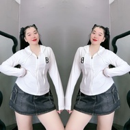 Áo Thun Croptop Bigsize Thêu Chữ B Có Mũ Chùm To Kéo Khóa Chất Thun Gân Tôn Dáng Dễ Thương(HÌNH+VIDE
