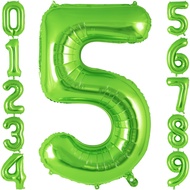 Green Number 5 Balloon 40 Inch, Big Large Foil Helium Number Balloons, Jumbo Giant Mylar Number 5 Ba