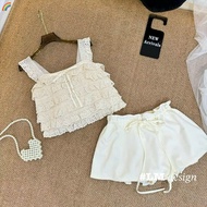 Beautiful Women's Fashion 2-Piece Lace Top Set with Tacta Skirt