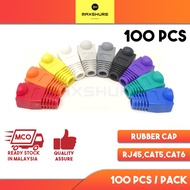 [MaxShure] 100 PCS Cat5 Cat6 RJ45 Rubber Protector Cap / Rubber Boot / Network Lan Cable Protector R