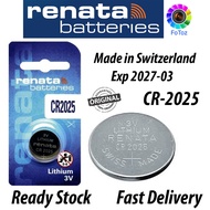 CR2025 ORIGINAL RENATA LITHIUM BATTERY SWISS BRAND CR2025 ( New Stock ) 1pc