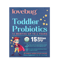 LoveBug Probiotics Toddler Probiotics 12 Months Up To 4 Years 15 Billion CFU 30 Single Serve Stick P