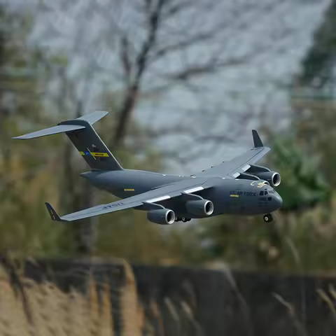 XFly Model Four-Engine-40mm C17 Y20 Transport Aircraft Electric Model Aircraft Power Sound Wave Rest