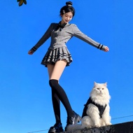 CHANGTONG | ชุด OOTD สองชิ้น เสื้อถักและกระโปรง