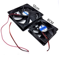 8 x 8cm / 12 x 12cm 12V 2 Pin / 4 Pin cooling Fan For PC Computer CPU Desktop Casing