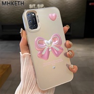 MHKETH Case For OPPO A52 A72 A92 A54 A55 Trendy Pink Bow Phone