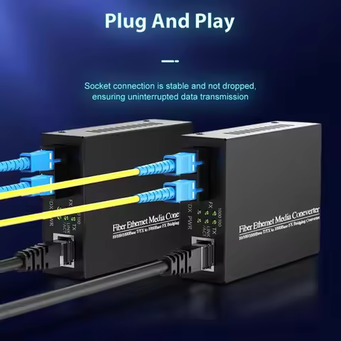 2026 NEW Gigabit Transceiver 10/100/1000M RJ45 Ethernet Fiber Media Converter with A Built-in 1Gb Mu