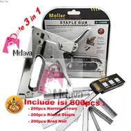 NEW Staple Gun Tembak Tacker Staples Stapler Hekter mollar 3in1 leather seat cardboard Staples gun S