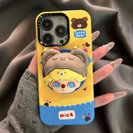 Cute Bear dimoo dimoo iPhone Protective Case Magnetic Bracket Suitable for Apple 15 Phone Case iPhon
