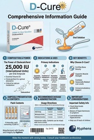 D-Cure Cholecalciferol 25000 IU Oral Solution - Fortifies Bone Strengths Muscle Supports Immune Syst