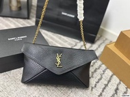 ✨YSL saint laurent envelope羊皮斜挎單肩包 女款 黑色