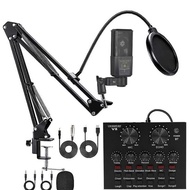 240 Condenser Microphone Sound Card Set English Sound Card V8S Live Equipment F998 Full Set Mobile P
