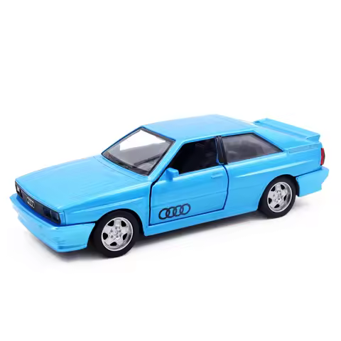 1/36 1980 Audi Quattro Alloy Diecast Car Model RMZ CiTY Metal Body Pull Back 2 Doors Open Vehicle Ch